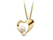 MASTOLONI 18K Yellow Gold Pearl Heart Pendant